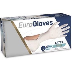 Euroglove latex gep wit 100st.