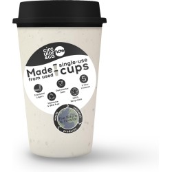 NOW Cup herbruikbare koffiebeker crème/zwart 12oz/340ml