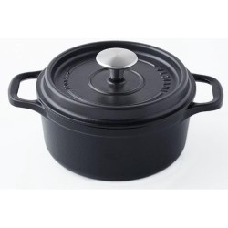 INVICTA Ronde cocotte - � 22 cm - Zwart - Alle warmtebronnen inclusief inductie