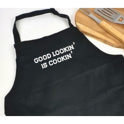 Keukenschort zwart - Vaderdag cadeau - Cadeau vaderdag - cadeau papa - Good lookin is cookin