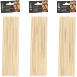 Chef Aid® | 3 x 100 Bamboe Satéprikkers lang | bamboo satestokjes| duurzaam en milieubewust