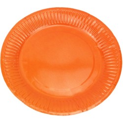 50x Oranje Papieren Gebaksbordjes 23 cm - Wegwerpservies Koningsdag/WK/EK - Themafeest Bordjes - Nederlands Thema Eetbordjes