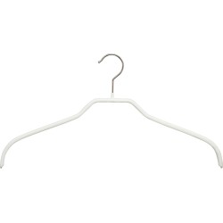 [Set van 5] MAWA 41F - dunne ruimtebesparende ' ECO & SKIN friendly' metalen kledinghangers met speciale witte anti-slip coating voor o.a. blouses, jurkjes en shirts