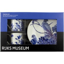 Espresso set, Delfts blauwe vogels, Rijksmuseum