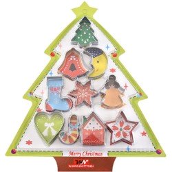 uitsteekvormen kerst | 10 koekvormpjes | cookie cutter | bakvormen kerst | rvs uitstekers kerstkoekjes |  kerst | kerstcadeautje