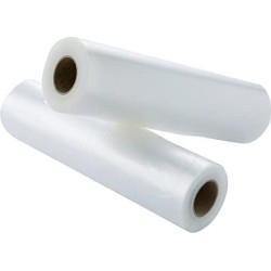 Ziva vacuüm folie rollen: 2 stuks 15x600cm - Vacuumfolie Rollen Micro Structuur voor alle Merken Vacuum Sealers zoals Foodsaver, Caso, Hendi, Solis, Wartmann - BPA Vrij Ideaal voor sous vide en diepvriezer - Plastic folie voor voedsel Hoge kwaliteit