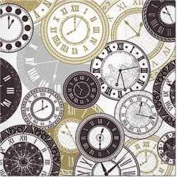 PAW - Twelve o'clock - 20 papieren lunch servetten - Nieuwjaar - Oud en nieuw - 33x33cm - Decoupage - Servettentechniek