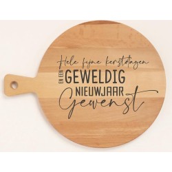 KERSTCADEAU  TAPASPLANK - kerst, kerstversiering, beuken hout,  31,5 x 25 cm