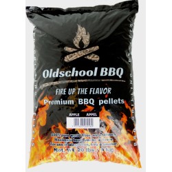 OldschoolBBQ Premium Barbecue pellets Apple - Appel 9 kg BBQpellets - houtpellets - grillpellets geschikt voor pizza oven, pellet bbq, grill en smoker