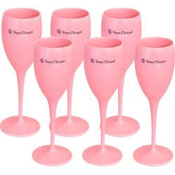 6x Veuve Clicquot champagneglazen (roze)