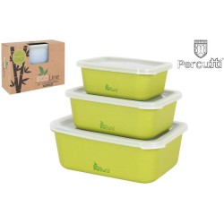 Percutti – Lunchboxen set van 3 stuk – Brooddoos -Broodtrommel 3st – lunchbakjes