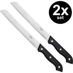 2x Bergner Broodmes met scherpe kartels RVS - VOORDEELSET