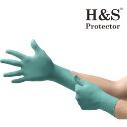 H&S PROTECTOR - Nitril handschoenen - Wegwerp handschoenen - Turkoois - M - Poedervrij - 100 stuks