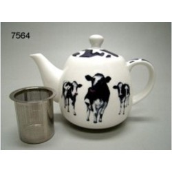 Theepot met zeef Dairy Belles Koeienprint