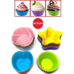 Gekleurde Cupcake vormpjes set - Siliconen bakvormen - Cupcake vorm - Muffin - Figuur Bakvorm - Taart - Gebak - Koekjes - Cake - Chocolade - Herbruikbaar