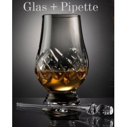 Exclusieve Glencairn set! Whiskyglas Serie CUT plus pipette - Kristal - Handgemaakt in Schotland.  Geschenkverpakking + Glencairn Pipette!