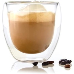 Klarstein Koffieglas 240 ml - Drinkglas - Theeglas - dubbelwandig - isolierend -  borosilicaatglas - 100% recyclebare materialen