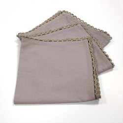 Livetti | Servetten | Katoen | 3 STK | 40x40 | Femina Taupe