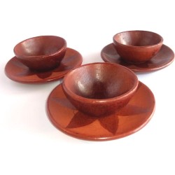 Sasak pottery Snack- & Tapasschaal - Ster - Bruin - Aardewerk - 3 stuks