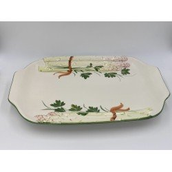 Bord / schaal asperges & peterselie met opstaande randen 20 x 30 cm vintagelook wit groen | DE02AS | Piccobella