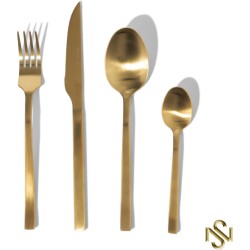 San Naila - Goud bestek - 16-delig - 4 personen - Bestek set - lepel - mes - vork - theelepel - luxe bestek