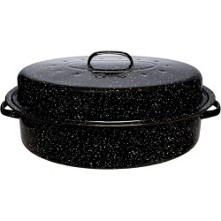 Millvado Granite Collection - Oval Roaster Pan - Ovaal Braadslede / Braadpan met Deksel - 48 cm Wildbraadpan