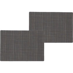 10x stuks stevige luxe Tafel placemats Liso grijs 30 x 43 cm - Met anti slip laag en Teflon coating toplaag