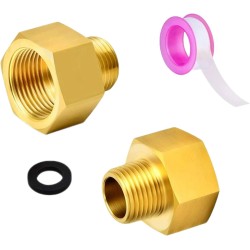 Borvat® | Adapter voor Gasaansluiting | gasslang connector van messing gasfornuis adapter set | Gasfornuisadapterset | Verloopstuk Met Schroefdraad | 1/2 Inch Naar 1/4 Inch | Voor Gasfornuizen | 1 Stuks