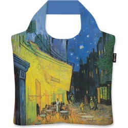 Ecozz - Vincent van Gogh - Café Terras bij Nacht - Café Terrace by Night - 100% gerecycled (rPet) – Öko-Tex - Voorzien van rits - Afsluitbaar - Opvouwbare boodschappentas - Waterresistant – Shopper - Eco-vriendelijk - Duurzaam