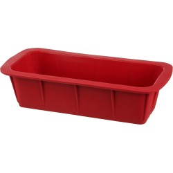 Rechthoekige siliconen bakvorm voor cake 24 cm Rood | cakevorm met handgrepen | cakevormen | toast bakvorm | broodvorm | Broodbakvorm | Bakbrood | brood en cake | anti-aanbaklaag | voor oven en magnetron SILICAKE-PRO