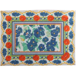 Lucas du Tertre  - Placemat katoen Blue Flowers Sarong 45x35cm - Placemats