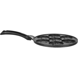 Koekenpan voor het bakken van 7 emoji pancakes - Omelet pan - Pannenkoeken pan - Met antiaanbaklaag - 26 cm - Zwart