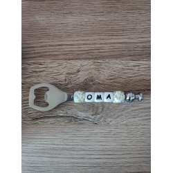 Flesopener voor Oma - Flessenopener RVS - 1 stuk - Gepersonaliseerde flesopener - Flesopener met kralen - Cadeau voor oma