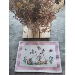 Placemat Gobelinstof Pasen Easter in Rose 45*32 cm