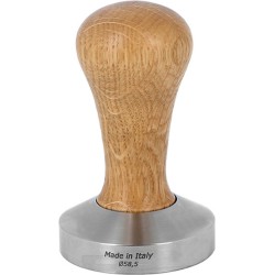 BaristaPro Koffie Tamper - Eikenhout - RVS Flat Base - 58,5mm