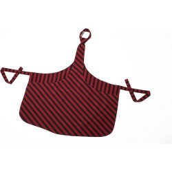 Tie & Apron Stropdas Schort Chef Zwart-Bordeaux Gestreept