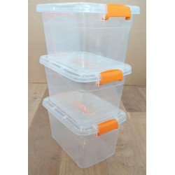 Opbergbox met deksel - Transparant - 10L - 3 Stuks