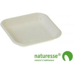 Suikerriet schaaltje wit, 136x136x22mm, verpakt per 50 stuks