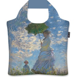Ecozz - Claude Monet - Vrouw met Parasol - Woman with Parasol - 100% gerecycled (rPet) – Öko-Tex - Voorzien van rits - Afsluitbaar - Opvouwbare boodschappentas - Waterresistant – Shopper - Ecovriendelijk - Duurzaam