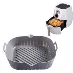 Consumerce® Premium Vierkante Siliconen Bakplaat voor AirFryer Grijs (20cm) – AirFryer Accesoires – AirFryer Bakjes Siliconen – AirFryer Siliconen Bakje – AirFryer Bakpapier Siliconen – AirFryer Bakpapier – AirFryer Bakje AirFryer Bakvorm