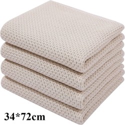 Livetti 1 Stuk Keuken Schoondoek Vaatdoek 34x72cm Zachte Absorberende Beige