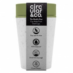 Circular&Co. herbruikbare to go koffiebeker (rCUP) crème/groen 8oz/227ml