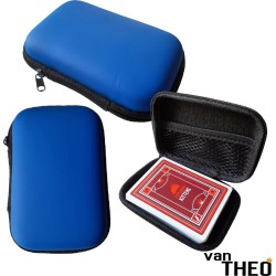 van Theo® Kaartspel Koffertje - Klein Opbergdoosje - Kaarten Opberg Box - Multifunctioneel - Blauw