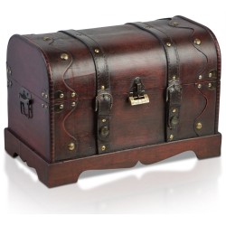 Brynnberg® Schatkist met Slot 40x23x27cm Vintage Look Piraten Schattenjacht Bruin Geldkist Spaarpot