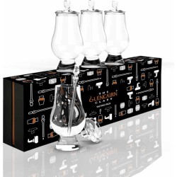 The Glencairn - Whisky tasting set met glazen pipet en 4 Glencairn whiskyglazen en 4 tasting cups(deksels)