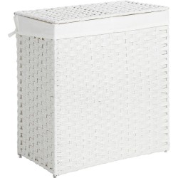 HelloHomy® Wasmand van Wit Polyrotan - Wassorteerder - Inclusief Waszak - Wit