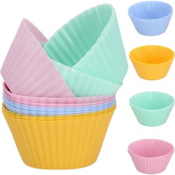 Springos Cupcake Vormpjes - Siliconen Bakvormen - 12 stuks - Multicolor