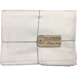 Damast tafelkleed met ingeweven satijnband, 140 x 240 cm, 100% Egyptisch katoen