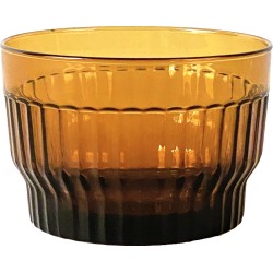 XLBoom - LIMA kom Small van geribbeld glas - Amber - Ø12 x h8cm