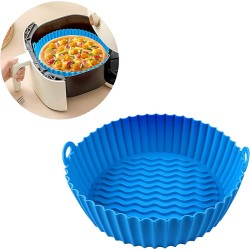 Consumerce® Premium Ronde Siliconen Bakplaat voor AirFryers Blauw (20cm) – AirFryer Accesoires – AirFryer Bakjes Siliconen – AirFryer Siliconen Bakje – AirFryer Bakpapier Siliconen – AirFryer Bakpapier XXL – AirFryer Bakje – AirFryer Bakvorm